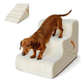 YIDAXIS beige dog stairs front view showing 3-step design for sofa access