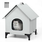 YIJIETON cat house outdoors indoors with raised base for dry comfort.