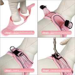 YIMEIS pink dog vest step-in design for quick fitting