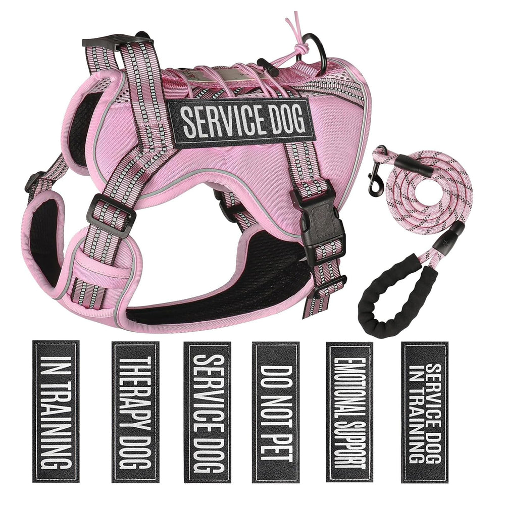 Yimeis service dog tactical vest pink medium for enhanced visibility.