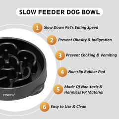 YINEYA slow feeder anti-choking design slows meals safely