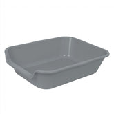 Ying Tutu extra-large cat litter box gray front view, ample space for big cats.