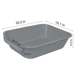 Ying Tutu ABS-material litter box gray close-up, durable and easy-to-clean surface.