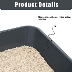 Ying Tutu low-entry design cat litter box gray, supports easy access for seniors.