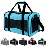 Yipincover Pet Carrier under-seat blue front view for easy airline travel