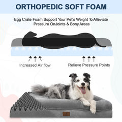 Yiruka XL orthopedic dog bed memory bolster close-up showing contour support