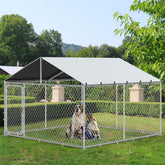 YITAHOME 10x10 outdoor dog enclosure with roof offering shelter from sun and rain