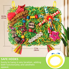 YIXUND parrot toy zone with shredded paper and corn husk for stimulation