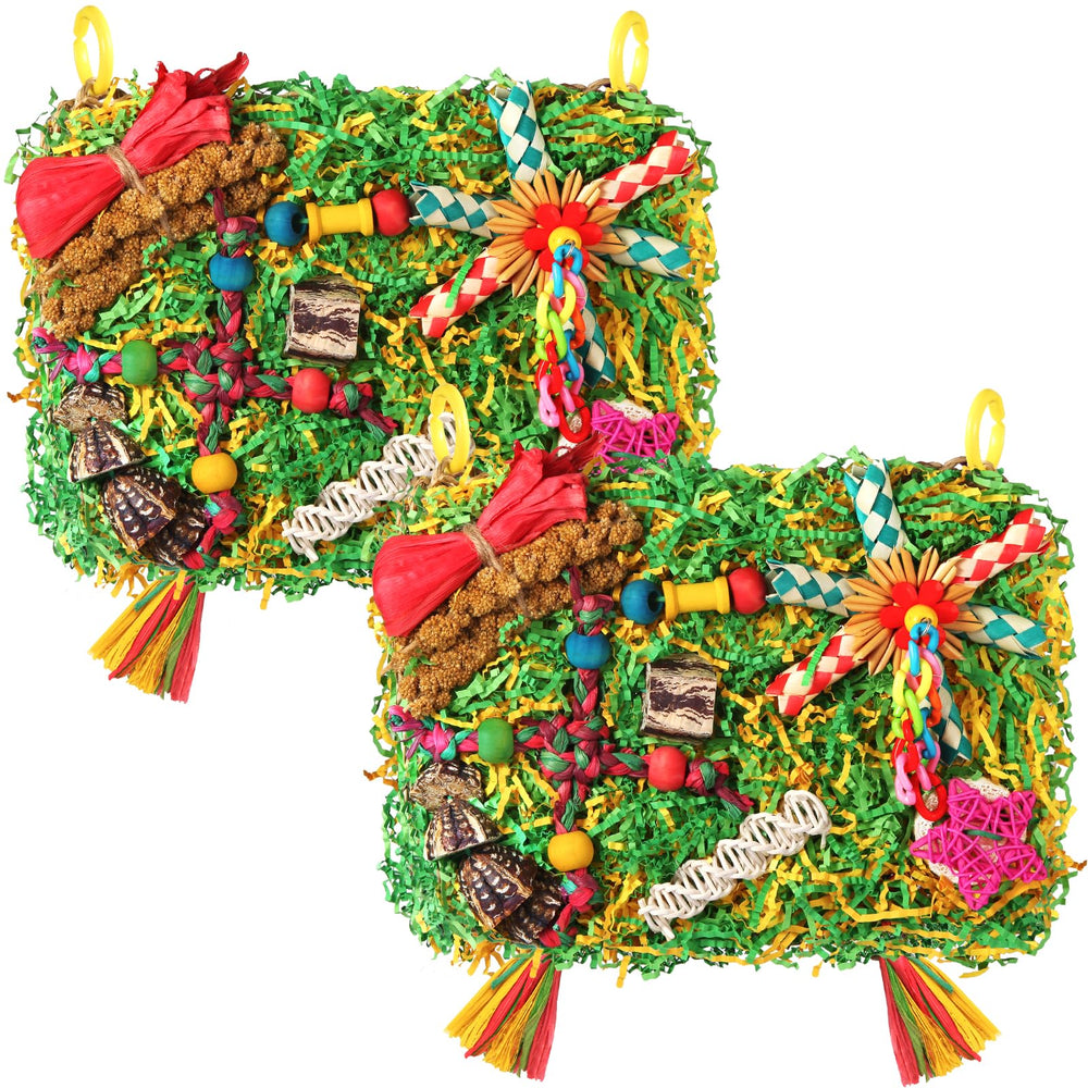 YIXUND parrot toy with seagrass mat foraging enrichment