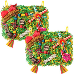 YIXUND parrot toy with seagrass mat foraging enrichment