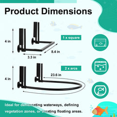 Yiyiring floating barrier arc 60cm side view shows modular design for flexible layouts.