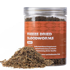 Yizeril freeze dried bloodworms in bottle for easy feeding