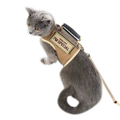 YIZHI MIAOW tactical cat harness for secure outdoor walks.