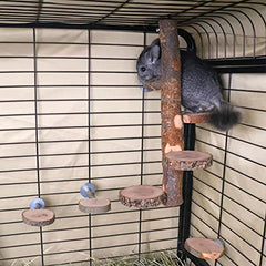 YKD natural apple wood platform serves as chew-friendly cage perch
