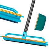 Ylebs carpet rake for pet hair removal on rugs, showing the copper bristles in action