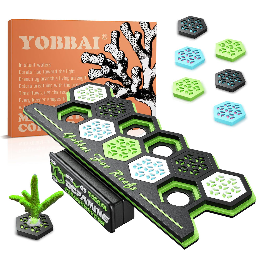 Yobbai magnetic coral frag rack mounted on glass for secure reef mounting.
