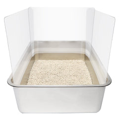 YOILES pee shields on litter box front view, helps minimize splash while keeping area clean