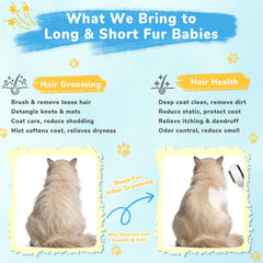 Yonvelt deshedding brush demonstrates detangling and reduced shedding on pets.