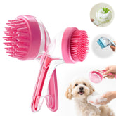 Yonynn Pet Bath Brush with ergonomic handle for comfortable, controlled grooming.