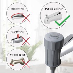 YOO.MEE tub spout adapter enables quick connect for portable bathing.