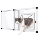 Yoochee Sliding Cat Door with aluminum frame provides a sturdy build and clear view.