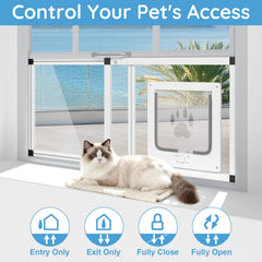 Yoochee sliding cat door window HD glass panel offers crisp outdoor view