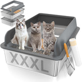 Yoochee XXXL stainless-steel sifting litter box—durable and easy to clean for busy homes.