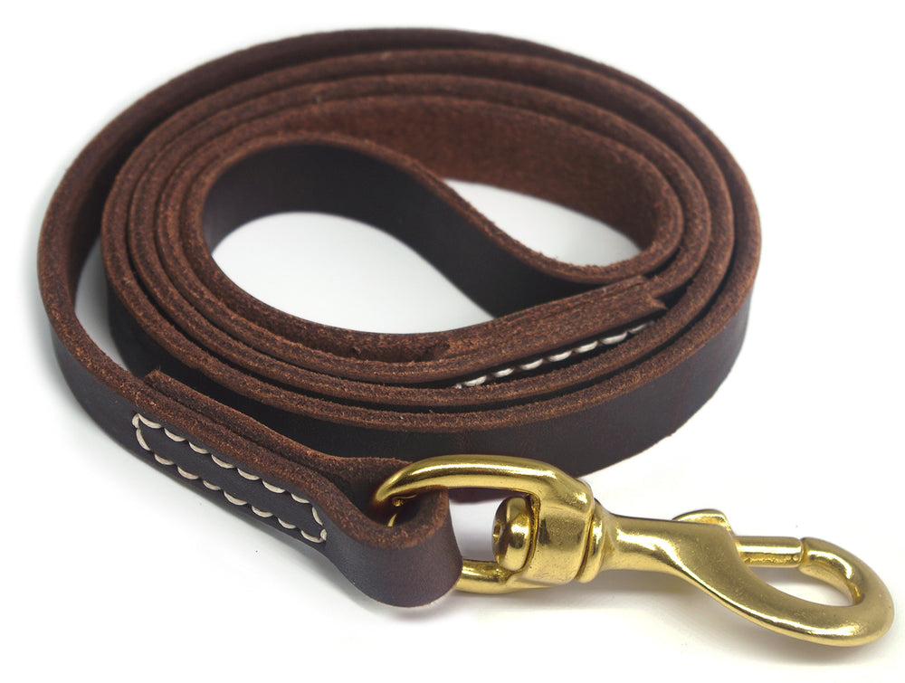 YOOGAO Pet genuine leather dog training leash 4ft for close, controlled walks