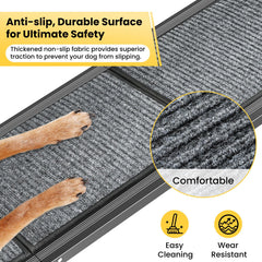 Yookesen dog ramp with non-slip surface for secure grip.