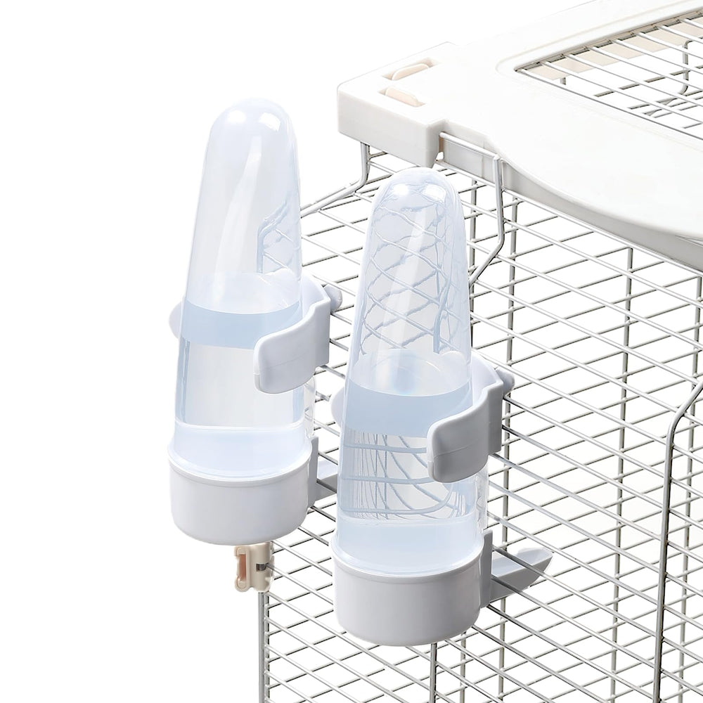 YOOSO WING bird feeder water dispenser 200ml two-pack mounted on cage for reliable hydration.