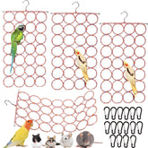 Yopay parrot bird swing four-pack shown in cage enrichment setup