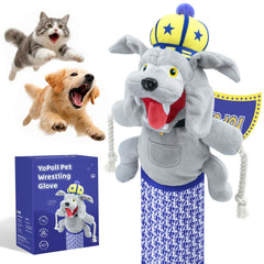 YoPoll cat wrestling glove puppet in action promotes interactive play.
