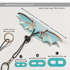 Yosadol bearded dragon leash in blue with wings for gentle control