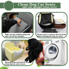 Youvee dog car seat anti-slip bottom stays in place on car seats