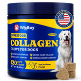 YoYoBay dog collagen soft chews bottle front promotes joint support and skin health