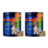 YoYoBay Duck and Pear flavored chews in bottle support long-term comfort during daily walks.