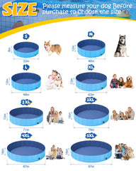 YSJILIDE blue collapsible dog pool opened and ready for playtime.
