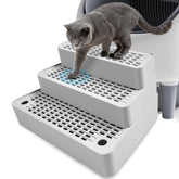 Ysonnw adjustable cat litter step overview showing three-height design for versatility