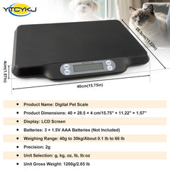 YTCYKJ digital pet scale LED display clearly shows the weight reading.
