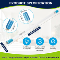 YUBEYI UV-C Aqua Classic lamp quick-fit installation example