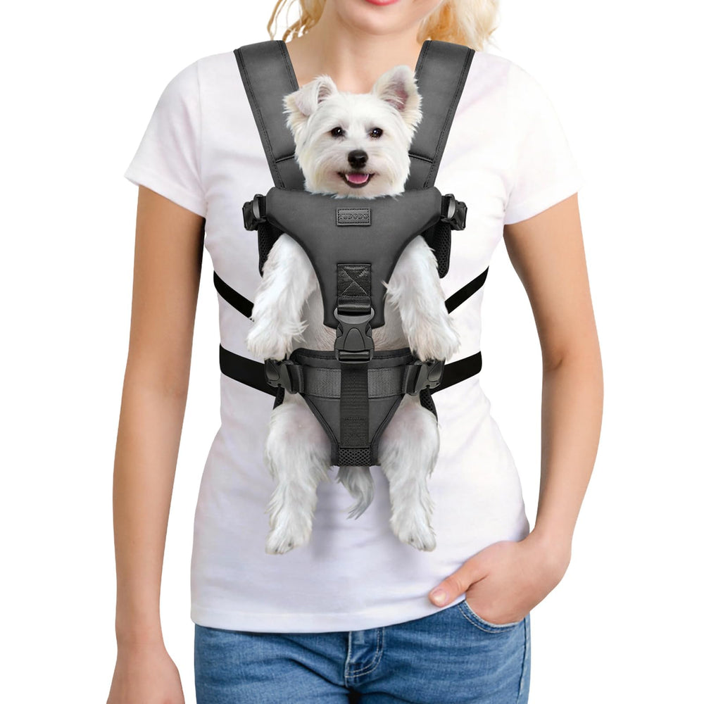 YUDODO front pet carrier backpack with ergonomic shoulder straps for comfortable carrying on day trips