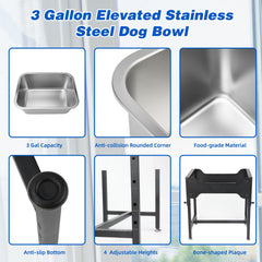 YUEPET anti-slip foot pads keep the bowl steady on any floor surface