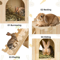 YUEPET indoor outdoor habitat supports multiple small pets including rabbits