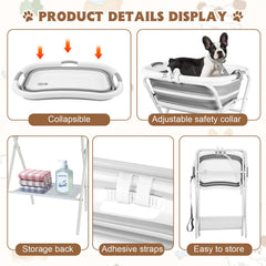YUEPET safety collar holds pet in place during bath
