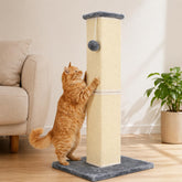 YULOYI 32-inch tall cat scratching post for large indoor cats supports full-body stretch and play.