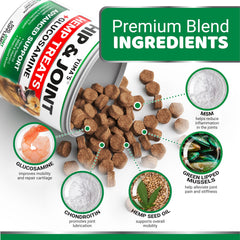 YUMA'S dog chews in hand for easy daily joint support.