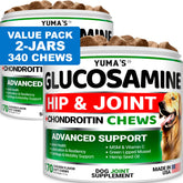 YUMA'S glucosamine dog hip chews support joint comfort for active days.