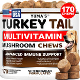 YUMA'S turkey-tail dog chews bottle for daily immune support
