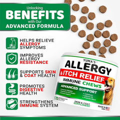 YUMA'S dog allergy chews closeup showing chew texture for easy administration