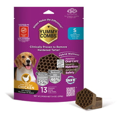Yummy Combs 13-count mini-pack front, ideal for daily dental care for small dogs.